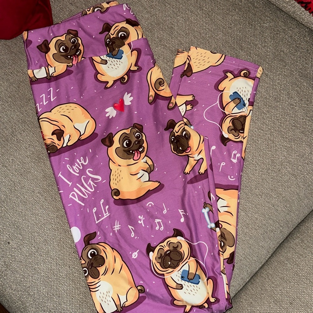 NEW Pug Face Doggy Adult Leggings plus size TC2